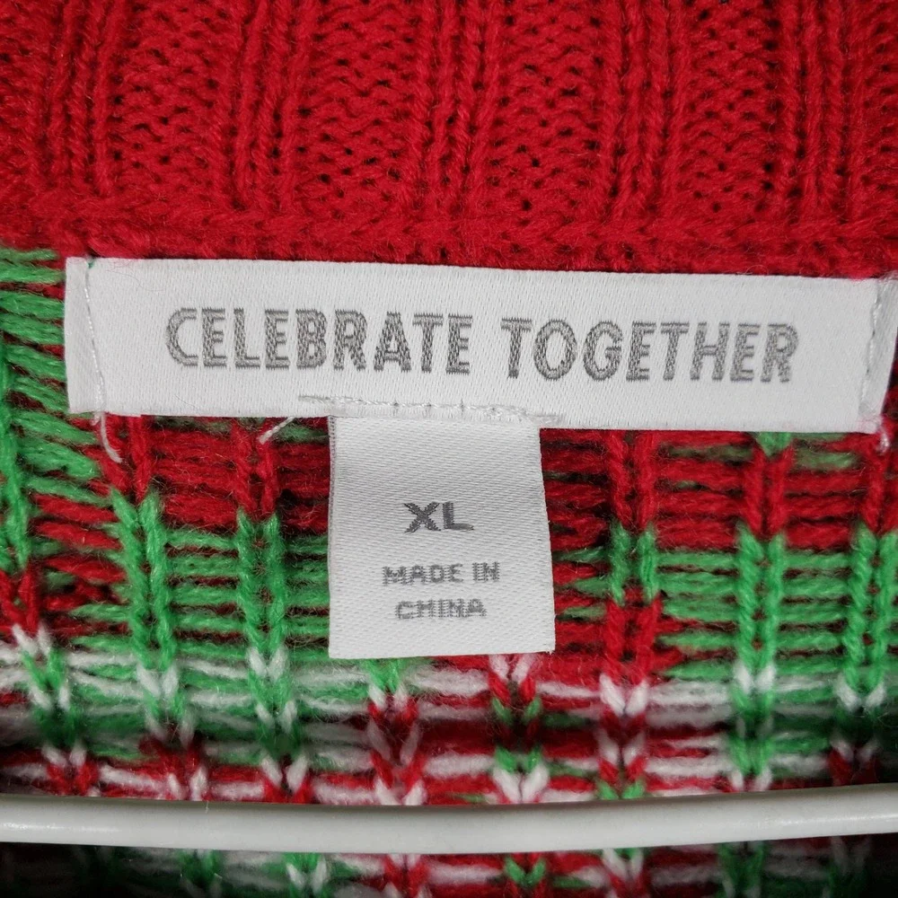 Celebrate Together Ugly Christmas Sweater Llama Fair Isle XL‎ Great Fun
